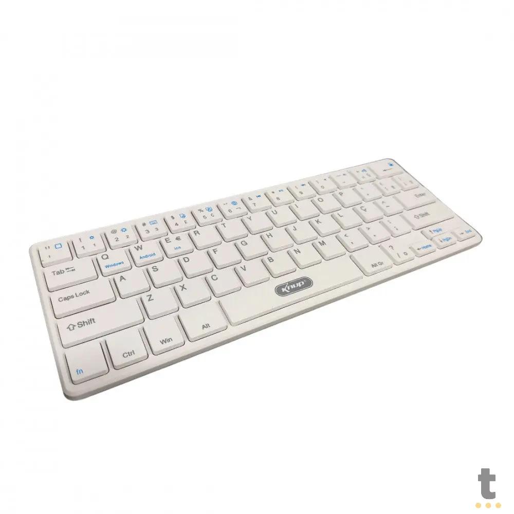Mini Teclado Sem Fio Knup Bluetooth Multi-Device Branco - KP-TE109 Truedata